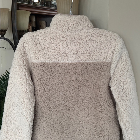Brand New 32 Degrees Heat Sherpa Pullover 1/4 Snap Fleece Jacket Mock Neck Khaki - Picture 12 of 13